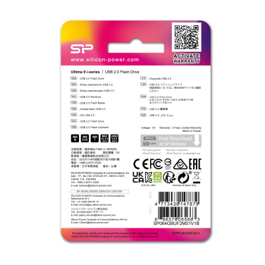 Logo trade promotional merchandise picture of: Pendrive Silicon Power Ultima II i-series 2.0